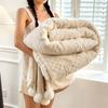 2026 Solid Color Light Luxury Fuzzy Throw Blanket Office Winter Warm Anti-Static Soft