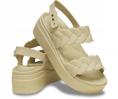Crocs Brooklyn Woven Upper Low Wedge W  209977 |W9 I Eu 39-40| Chai