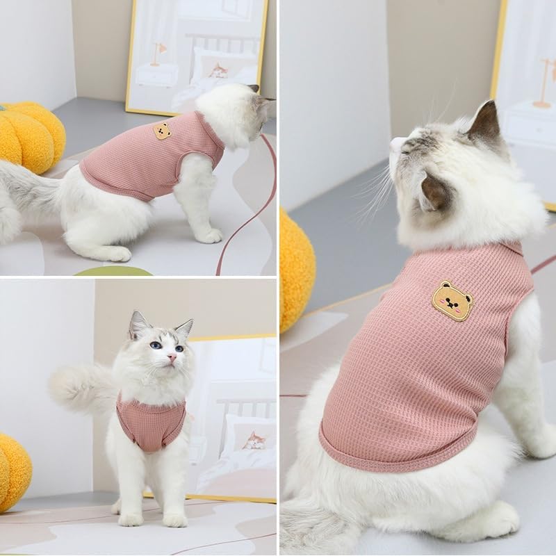 Generic 4 Pieces Dog Shirts with Breathable and Comfort Small Medium Dog pet Clothing Spring Dog Outfits for Small Puppy Cat Pets (Medium), Yellow