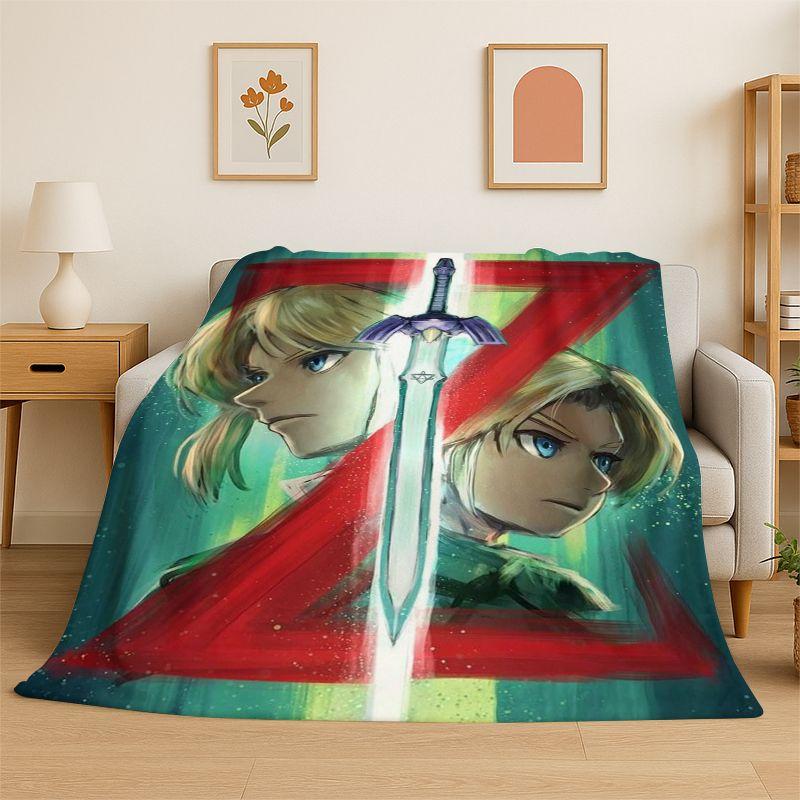 Classic Z-Zelda Cartoon Games Soft Flannel Throw Blanket,Cozy Blanket for Bed,Couch,Sofa,Bedroom,Living Room,Picnic kids Camping