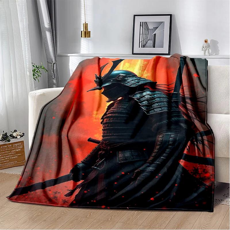 3D Japanischer Samurai Bushido Katana Cartoon Spiel Decke, Weiche Kuscheldecke für Zuhause Schlafzimmer Bett Sofa Reise Picknick Abdeckung Kinder
