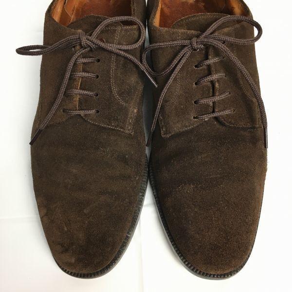 1970s-80s Vintage YANKO Suede Leather Plain Toe Shoes Brown Size 6EE 24.5 Men's(USED)
