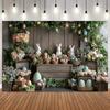 Easter Bunny Spring Floral Egg Wooden Crate Photography Background Photo Backdrop for Baby Portrait Birthday Party Studio Props18