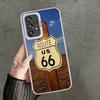 America Route 66 Soft Phone Case for Samsung A17 A16 A15 A14 A13 A57 A56 A55 A54 A53 A37 A36 A35 A34 A33 A26 A25 A24 A23 A52