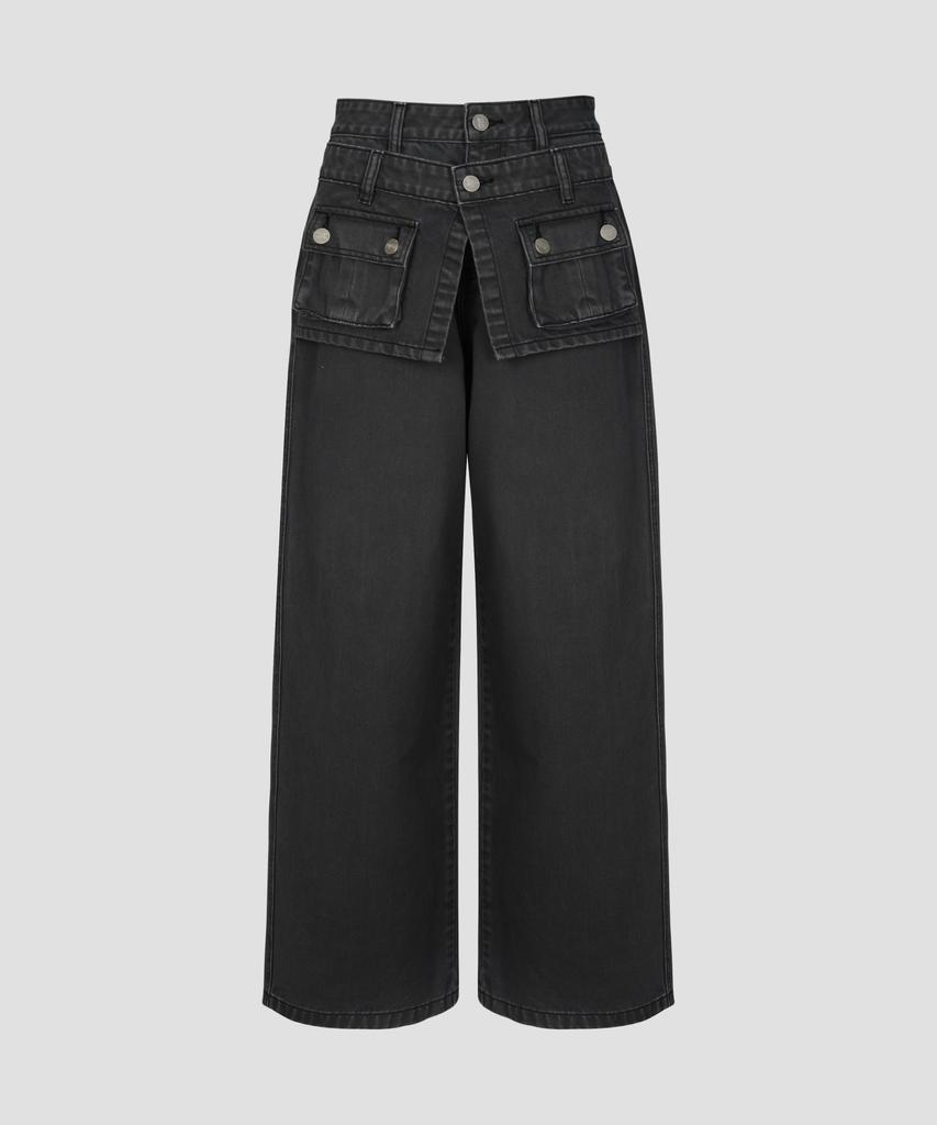 Beodeonteu Garment Dyed Multi-Pocket Layered Pants [Charcoal]