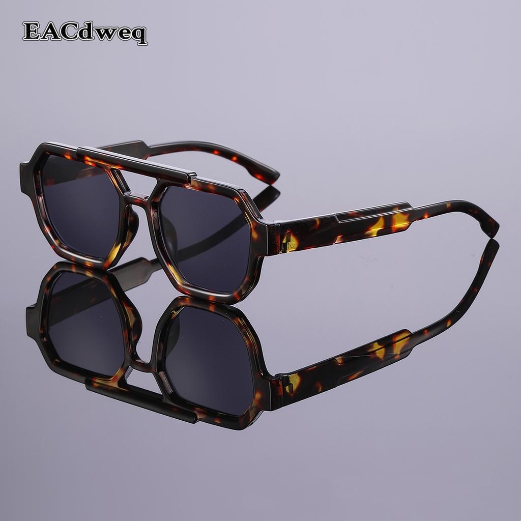 Vintage Men Double Bridges Eyewear Polygon Square Women Sunglasses Fashion Luxury Designer Eyewear Men Sun Glasses Uv400
