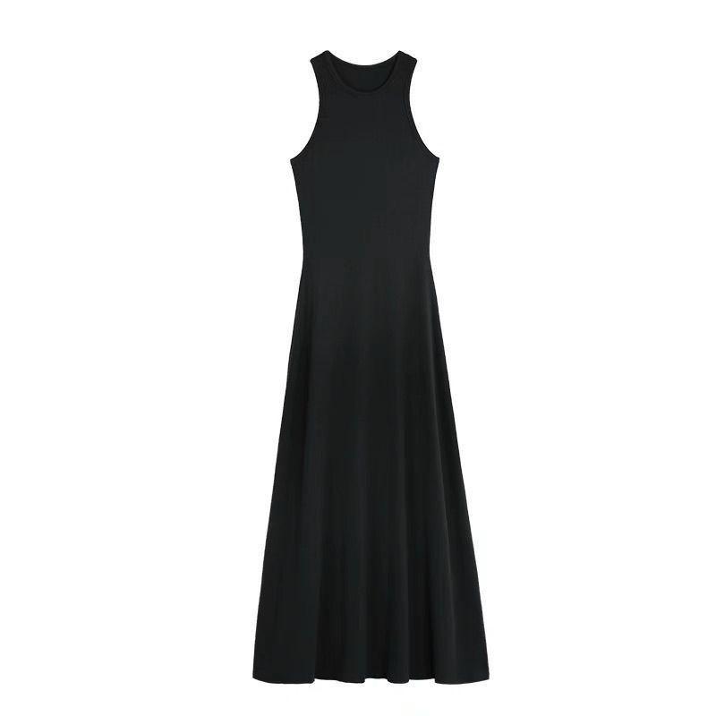 Women's Summer 2026 Hepburn-Style Sleeveless A-Line Vest Dress - Elegant & Slimming