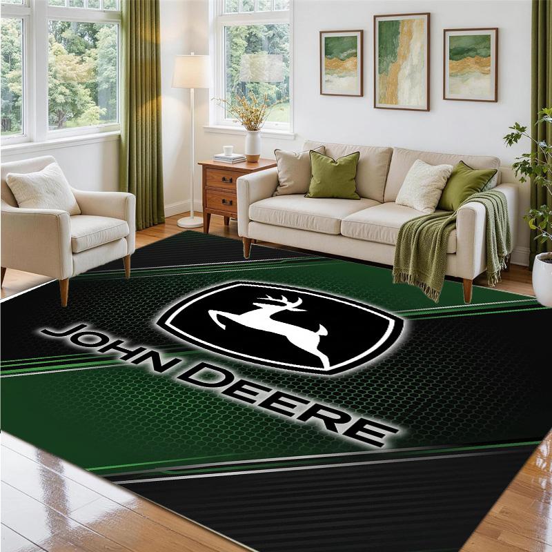 John Deere Design Crystal Velvet Rug Soft Decorative Mat for Bedroom Entrance