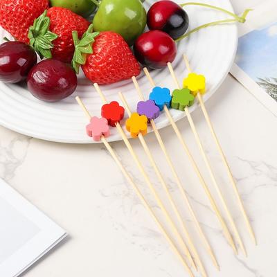 New Disposable Bamboo Pick Wooden Picnic Party Supplies Cocktail Fork Cocktail Pick Food Cupcake Fruit