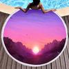 Sunrise Scenery Print Round Beach Towel,Polyester Soft Sand Resistant Beach Blanket,Absorbent Quick Dry Pool Towel Picnic Mat