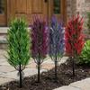 Bamboo Leaf Artificial Lavender Stake Flower No Fade Simulation Lavender Plant  Patio Lawn