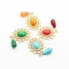 New 5 pieces of 25 * 50mm oval flat turquoise pendant DIY clothing, shoes, hats, forehead decoration pendant