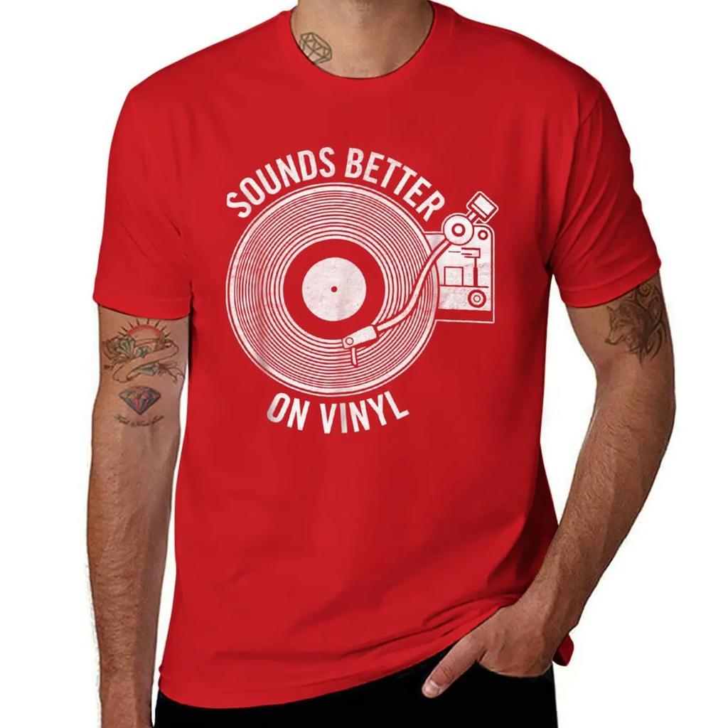 Sounds Better on Vinyl T-shirt - Record album lover gift T-Shirt for a boy Blouse T-shirt men