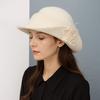 Lace Black Knitted Hat French Style Women Fisherman Hat Retro Hepburn Style Topper Hat  Funeral