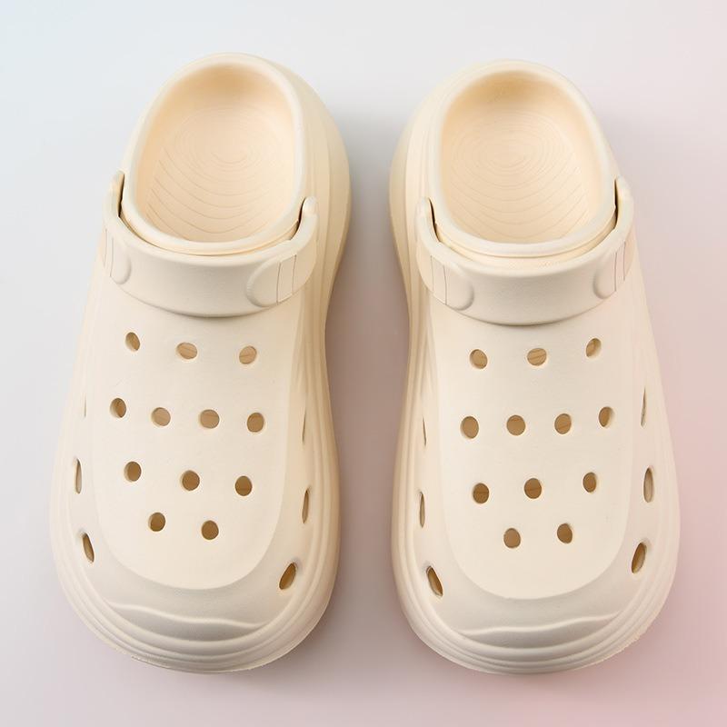 

Новые туфли с толстой подошвой и отверстиями, домашние нескользящие туфли с внешними отверстиями, шлепанцы из ЭВА, женские туфли на высоком каблуке с отверстиями 39-40 бежевый
