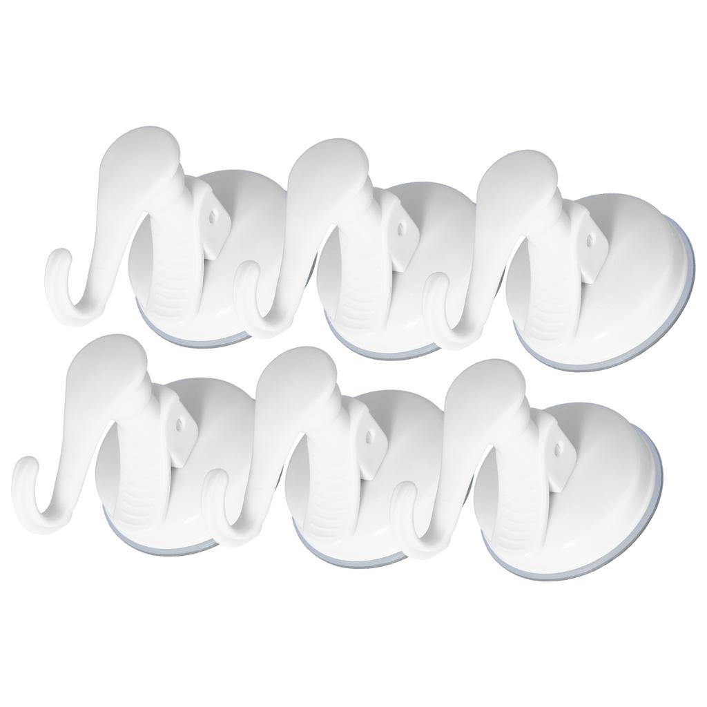 6PCS Strong Vacuum Wall Hook Towel Hook Plastic Self Adhesive Suction Cup for Kitchen Bathroom