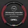 For Opel OPCline ASTRA CORSA INSIGNIA MOKKA VECTRA GTC Tigra Car Carbon fiber Suede Leather Steering Wheel Cover Accessories