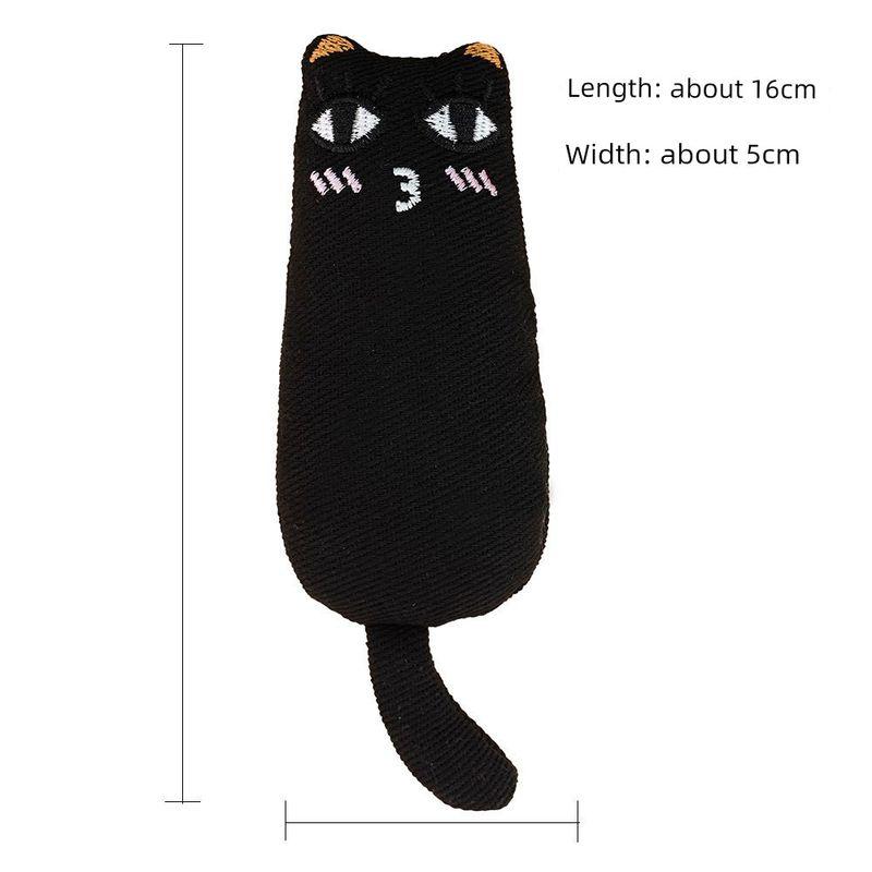 

Cat Yellow Duck Dog Toy Stuffed Bite-Resistant Molar Sound Relieving Stuffy Handy Gadget Golden Retriever Corgi Pet Supplies Black linen cat