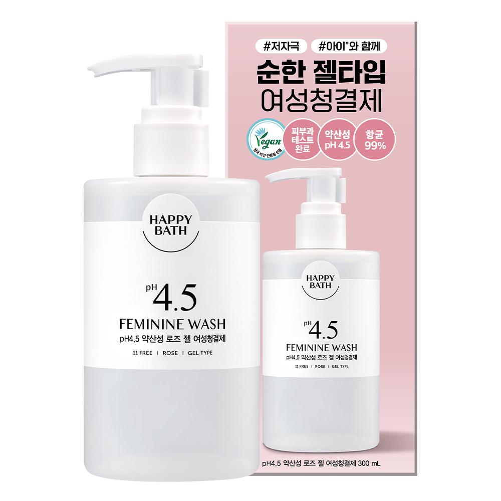 Happy Bath pH 4.5 Mildly Acidic, Low-Irritation Feminine Cleanser 4 Types (Rose/Mugwort)