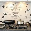 Kitchen Quotes Wall Sticker Removable PVC Wall Art Sign Peel And Stick Wall Decals for Dining Baking Room Bar Restaurant Home Decor