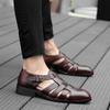 Fashion High Quality Mens Rome Sandals Breathable Men Sandals Genuine Leather Outdoor Summer Shoes Comfy Beach Flats Luxury Casual Shoes