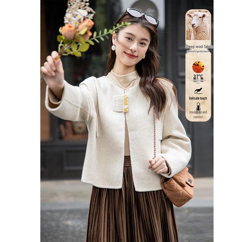 Mokana Women's Elegant Short Wool Coat