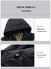 Men's Mid-Length Hooded Black Down Jacket - Thickened Winter White Duck Down Coat for Warmth