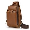 Retro Men'S Leather Breast Bag Usb Multifunctional Charging Crazy Horse Leather Crossbody Bag Men'S Shoulder Bag Large Capacity Backpack
