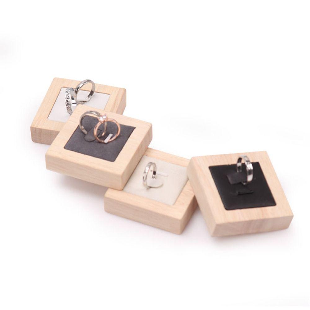 Ring Holder Case Wooden Jewelry Show Props Ring Display Rack Wedding Ring Box Women