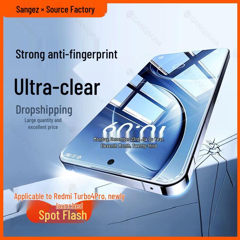 Redmi Turbo 4 Pro Note 13 HD Anti-Fingerprint Full Screen Tempered Protective Film