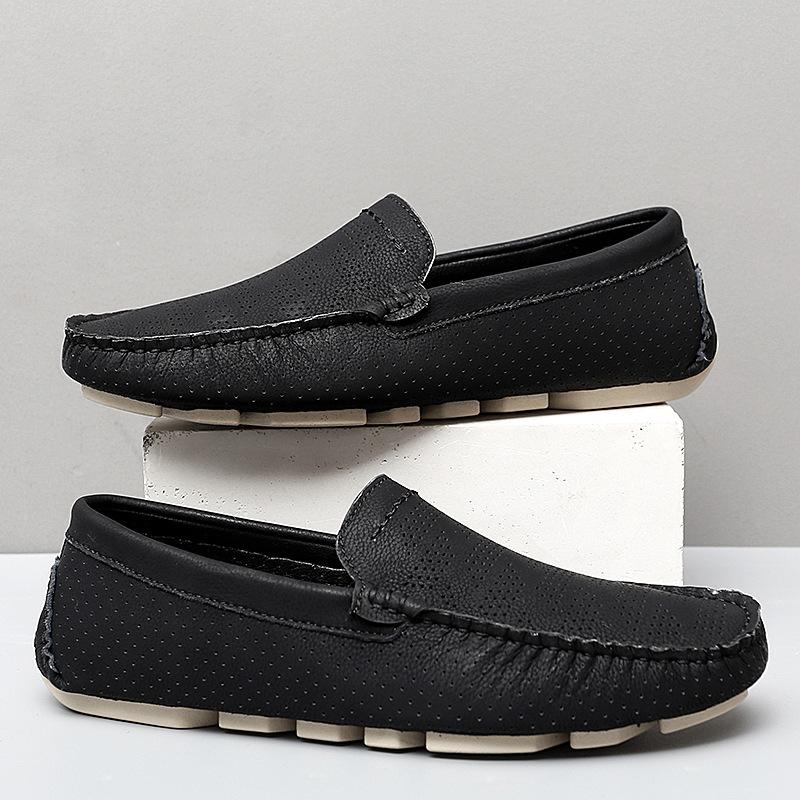 

Осень и лето 2025 новые продукты популярная мужская обувь большой размер ленивая свиная кожа туфли Дуду британская и корейская версия закрывающие ногу 38 чёрный