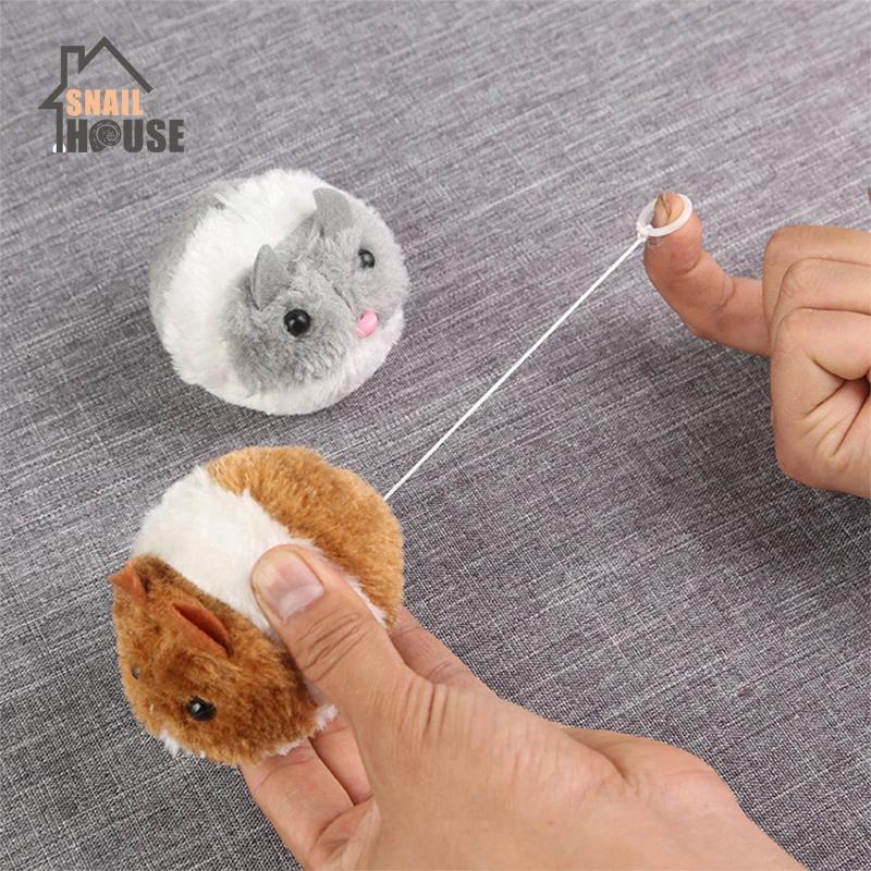 Snailhouse Funny Cat Toys Vibrating Mice Pull Lines Plush Mice Move Fake Mice Clockwork Little Fat Mouse Fight Cats Pet Supplies