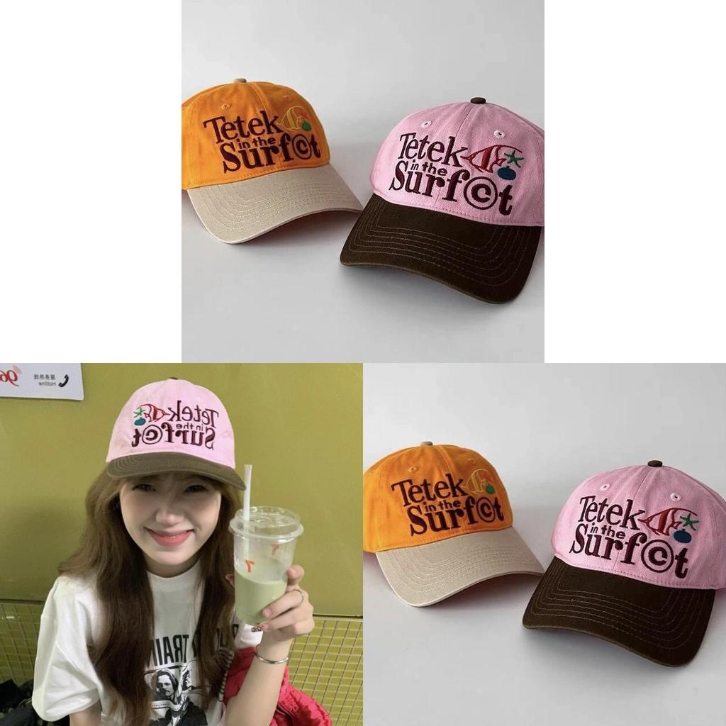 Vintage Korean Embroidered Baseball Cap With Adjustable Fit For Spring Summer Casual Wear