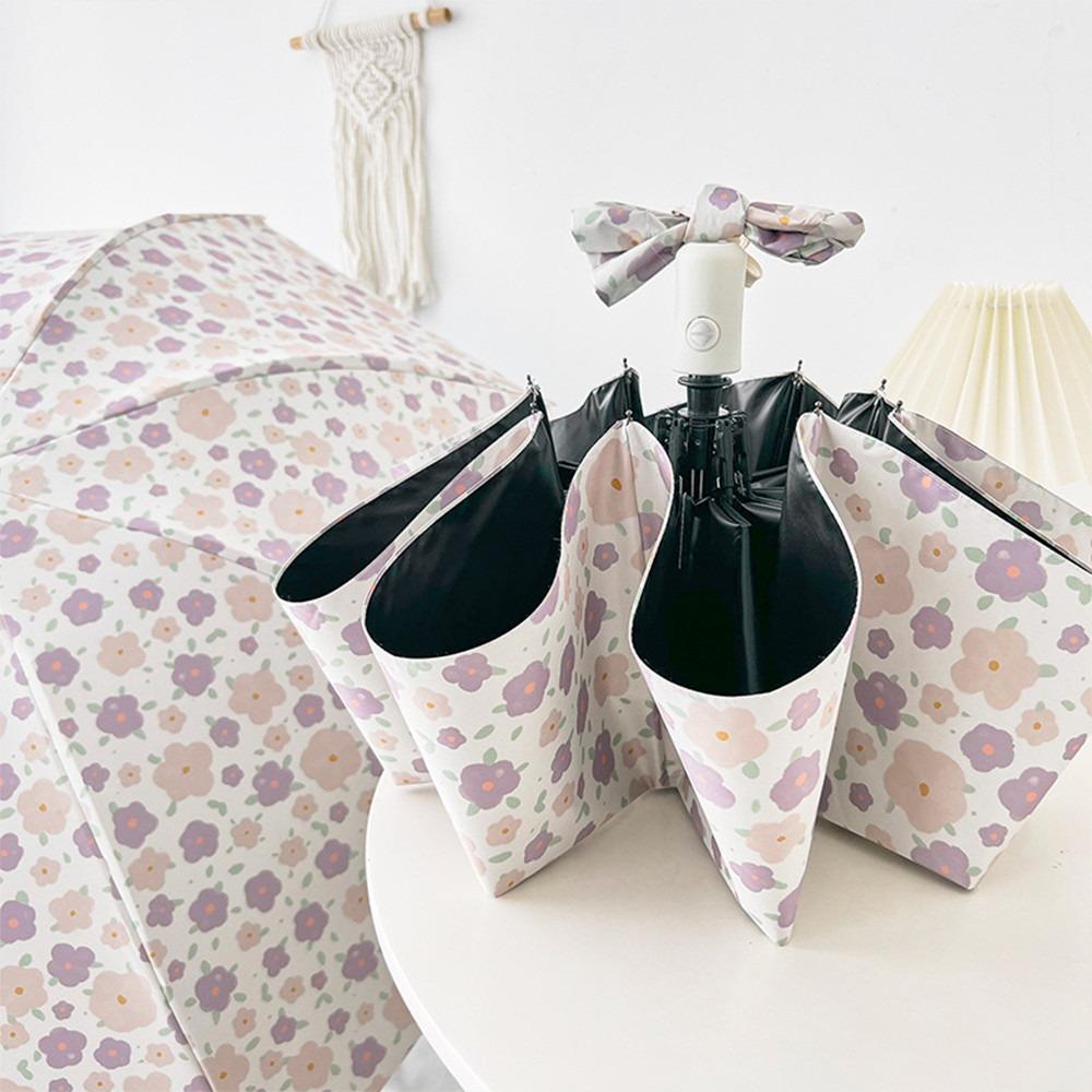 Fresh Flowers Sun Umbrella UV Protection Floral Umbrella Ultraviolet Automatic Umbrella  Rain Gear