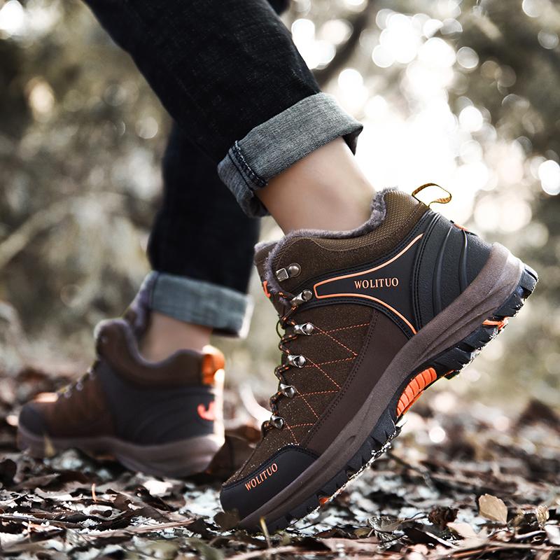 Botas de nieve de invierno para hombres Zapatillas de cuero impermeables  Botas de hombre súper cálidas Al aire libre Hombre De talla grande Botas de  montaña Zapatos de trabajo comprar a buen