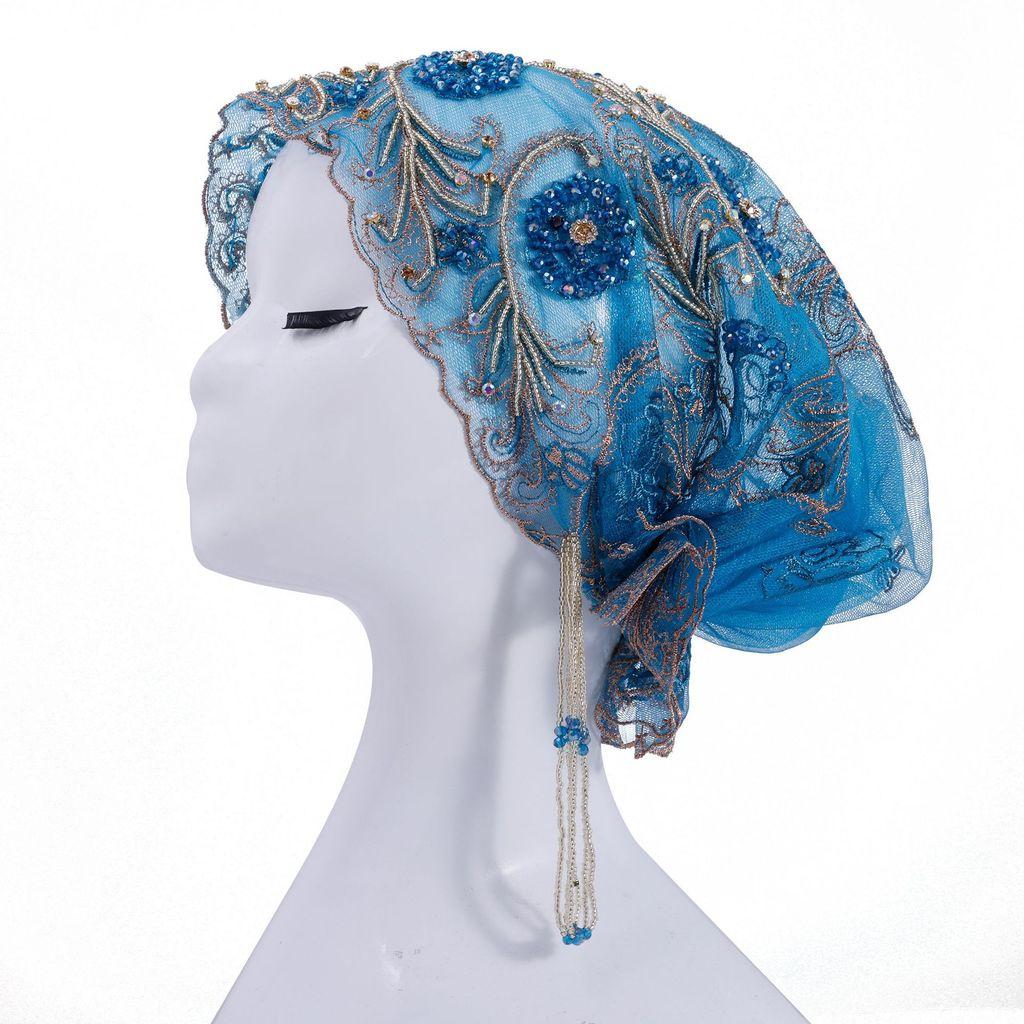 Silk Embroidered Fish Tail Cloche Hat With Tassels For Summer And Winter Wear