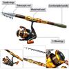 Travel Fishing Rod Combos1.8M-3.6M Carbon Fiber Telescopic Fishing Rod 13 1BB Spinning Reel Full Kit