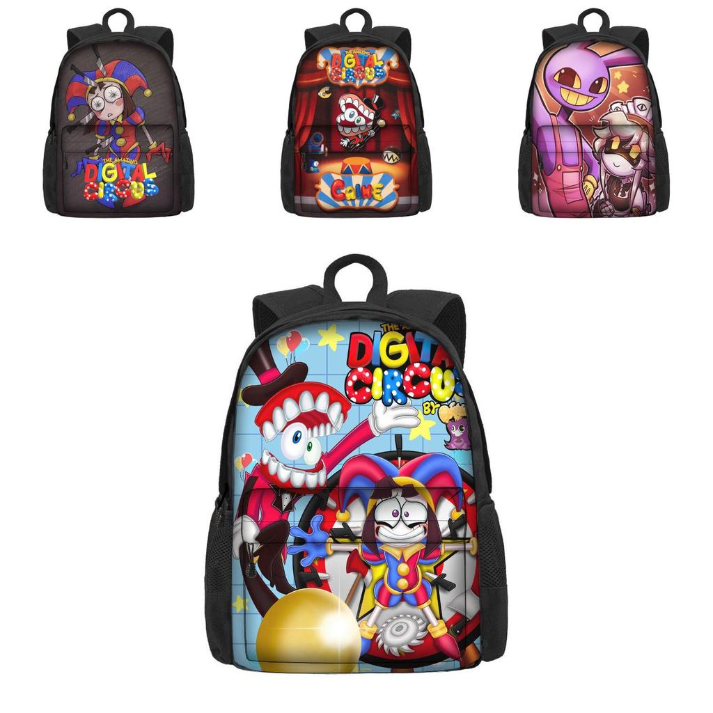 Mochila Escolar O Incrível Circo Digital Para Meninos E Meninas Respirável E Durável 3º-4º Ano Estilo Moderno E Descolado Material Poliéster