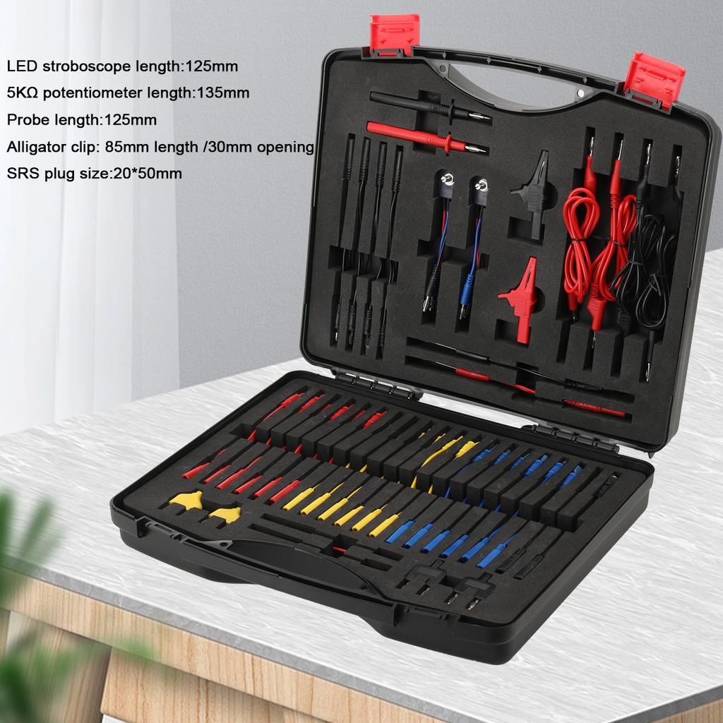 92Pcs/Set Car Multimeter Test Leads Kit Multi Function Electrical Relay Tester Probe Set Auto Diagnostic Tools 12V 24V