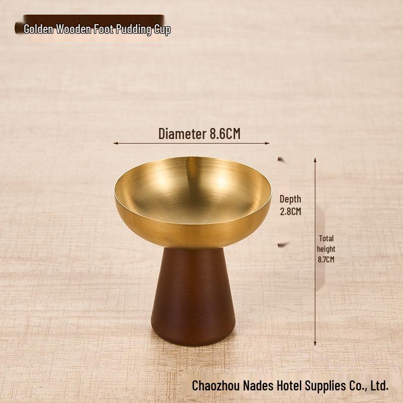 304 Stainless Steel Elevated Ice Cream and Dessert Cup, Silver Gold