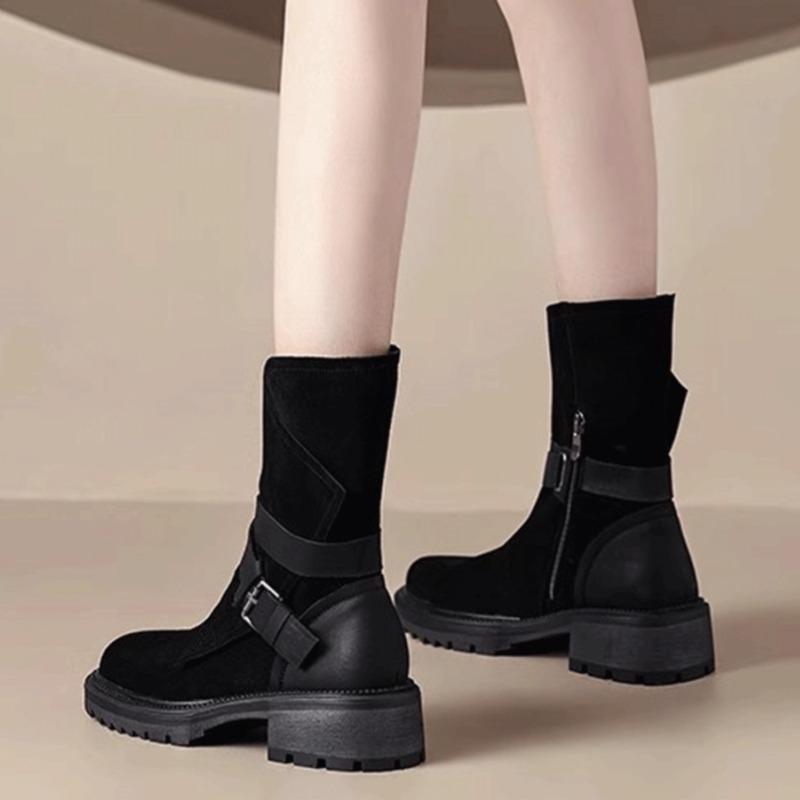 Ankle Women Boots New Chunky Shoes Suede 2025 Trend Winter Chelsea Boots Brand Party Women Sneakers Knight's Botas Mujer