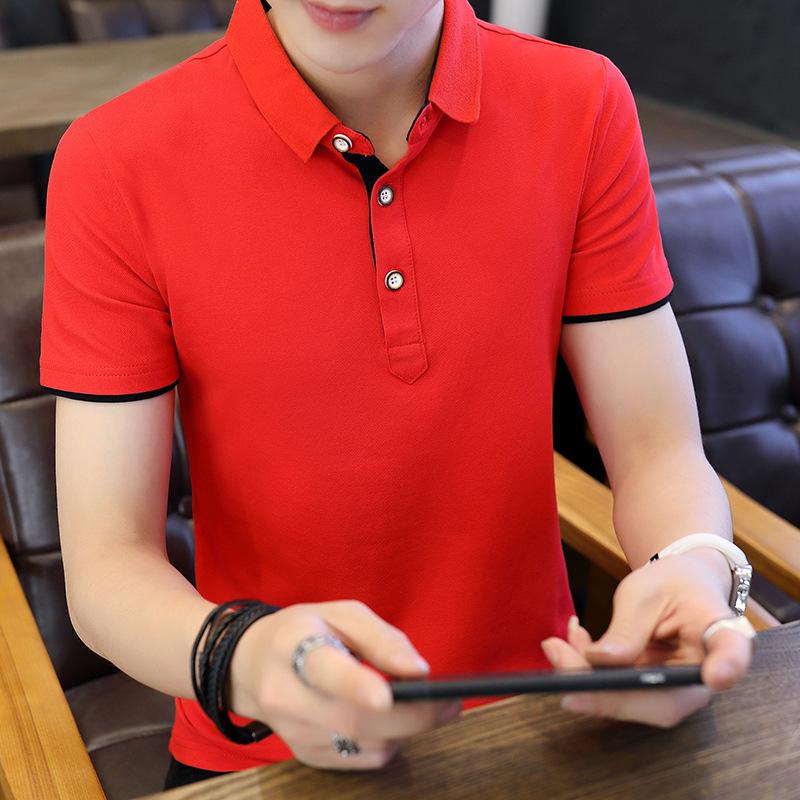 

Летняя мужская модная рубашка с воротником поло M