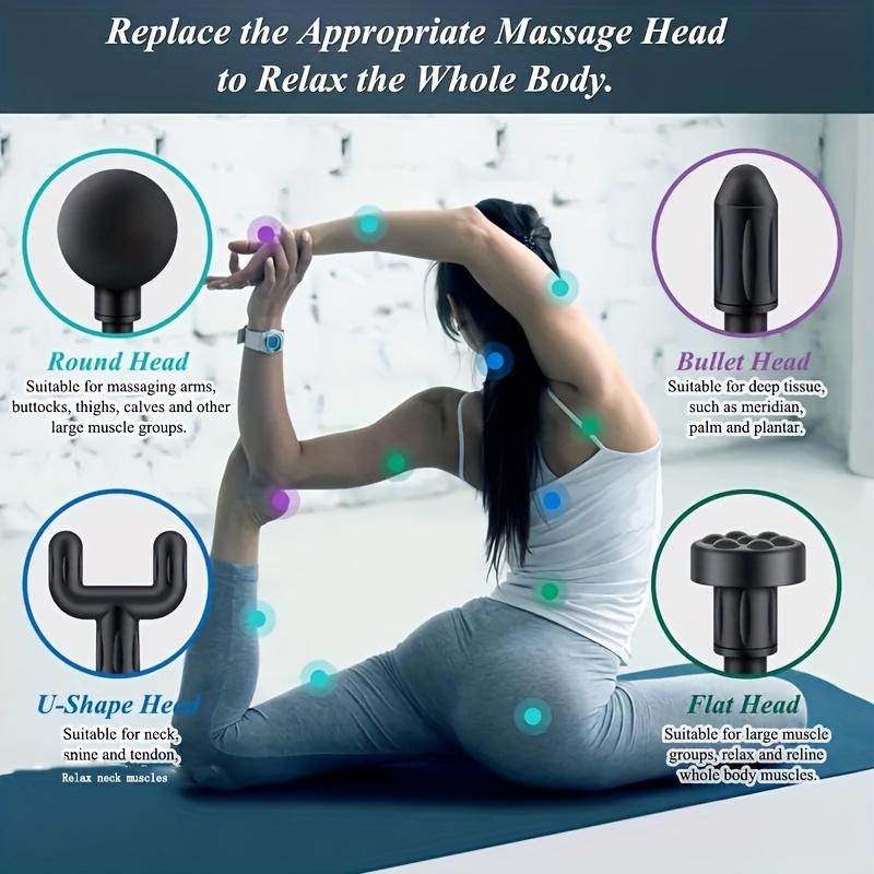 4 FormsProfessional Massage GunMuscle Relaxer with High Torque ImpactPortable UseBrushed MotorSuper VibrationRelaxing Whole Body USB Mini Fascia Gun