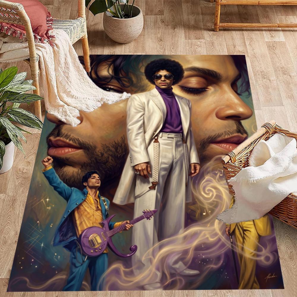Prince Retro Music Icon Poster Floor Rug Office Rug Suitable For Living Rooms Kitchen Game Room Dormitory Antislip Carpet Anime Office Decor