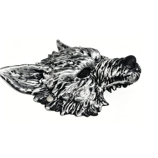 Atmospheric Werewolf Costume Gear Halloween Wolf Mask, Embossed Face Mask for Cosplay Party, Easy To Wear Adjustable Strap Animal Adults, Trick