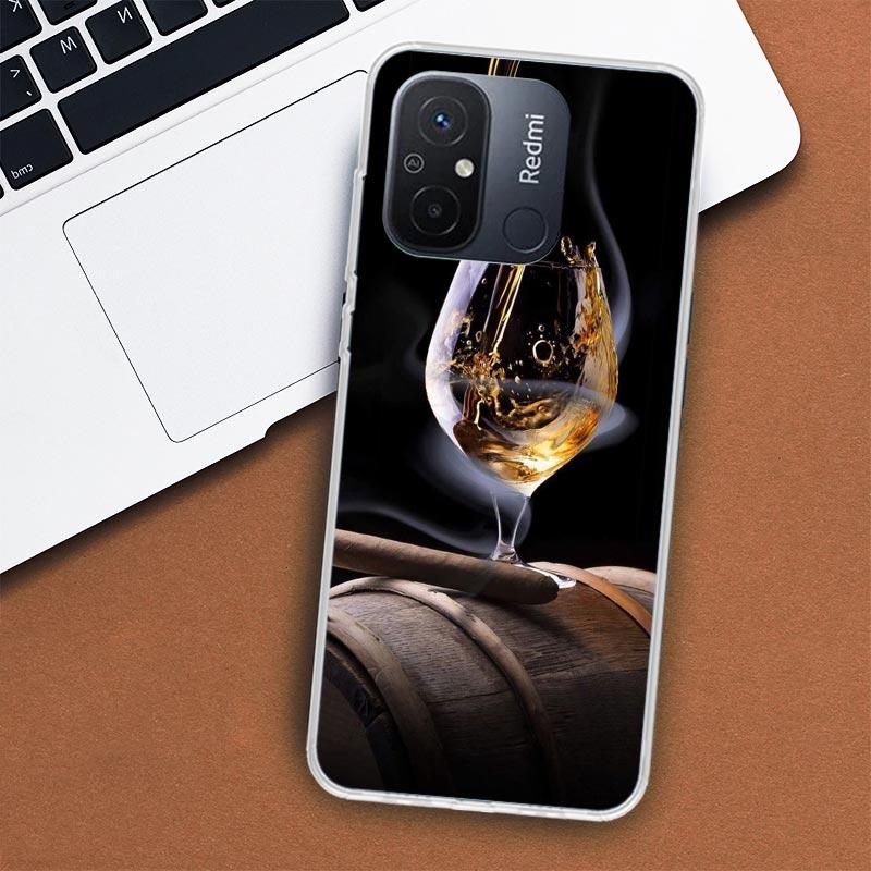 Cigar Whiskey Ice Drink Phone Case For Xiaomi Redmi 12 12C 10 10C 10A 9T 9C 9A 9 8 8A 7 7A 6 6A K20 K30 K40 Pro S2 Fundas Cover