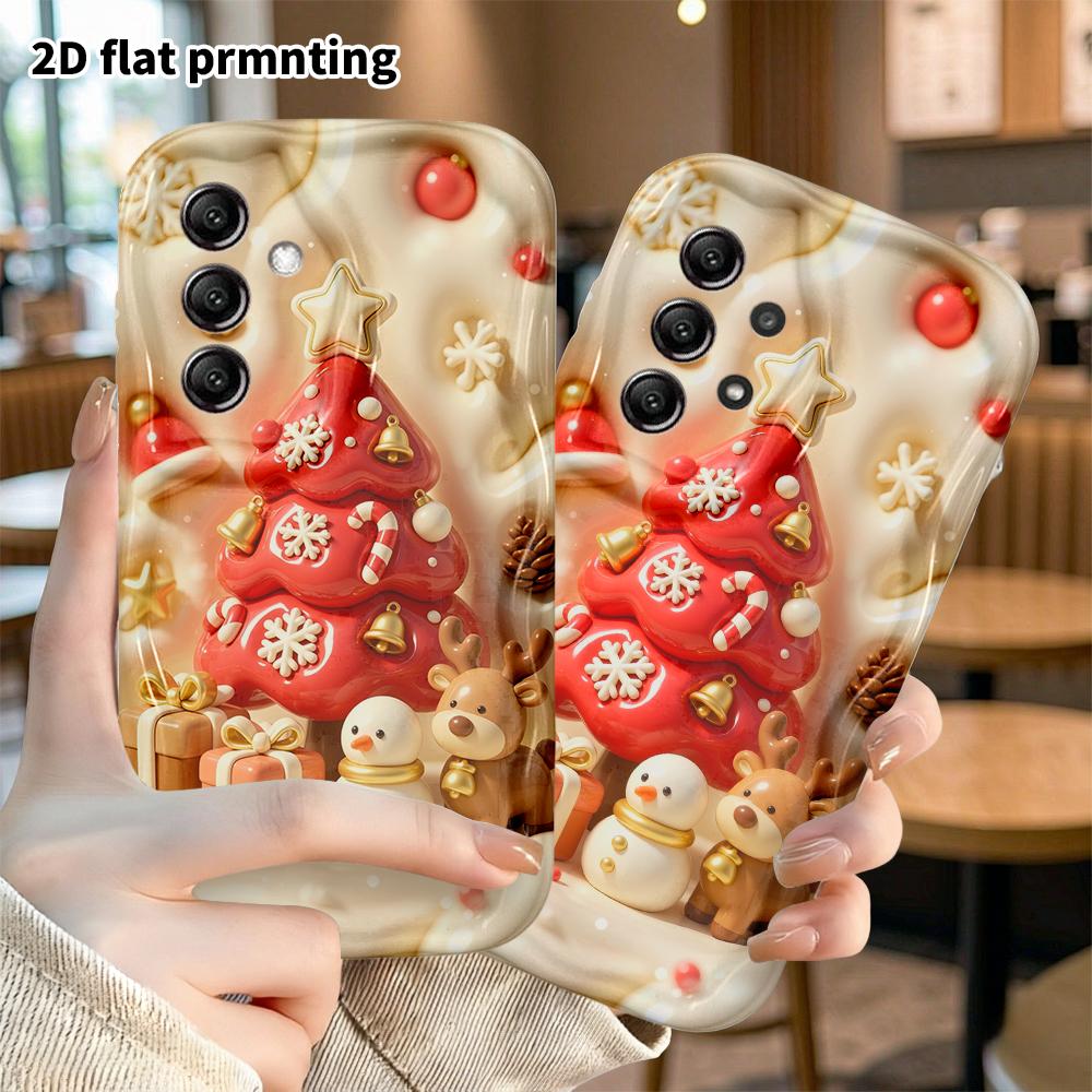 Phone Case: 2D flat, suitable for Samsung Galaxy A34 A35 M05 M06 S20 S22 S21 FE Plus 5G protective cases, Christmas mini scenes, a perfect holiday gif