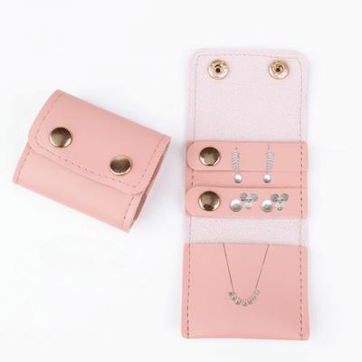 PU Leather Jewelry Display Bag Portable Foldable Jewelry Roll Case Mini Size Jewelry Bag Organizer Bracelet Ring Storage