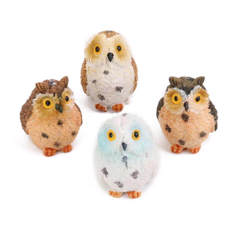 Sale 1 Pcs/lot Random Mini Bird Of Minerva Small Decoration Owl Fairy Garden Home Decor DIY Miniature Animals Miniature Garden