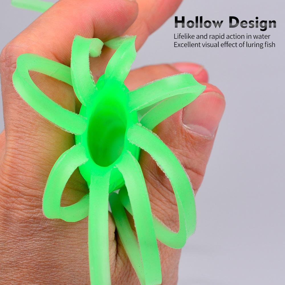 Deep Sea Octopus Fake Bait, Luminous Path Sub Bait, Squid Soft Bait, Sea Fishing Boat Fishing, Drag Fishing, Biomimetic Silicone Bait